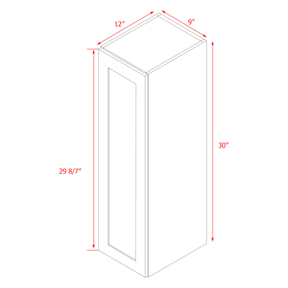 Mallorca Dolphin Gray Shaker - 9"W × 30"H Wall Cabinet