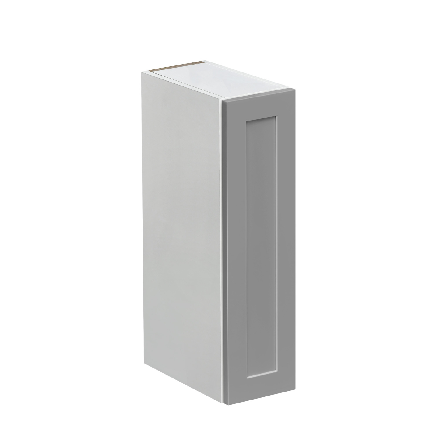 White Box Gray Shaker - 9"W × 30"H Standard Wall Cabinet 1-Door 2-Adjustable Shelves