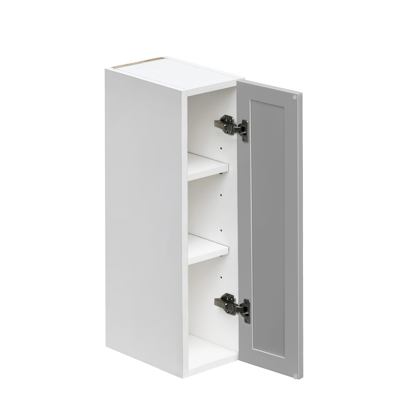 White Box Gray Slim - 9"W × 30"H Standard Wall Cabinet 1-Door 2-Adjustable Shelves