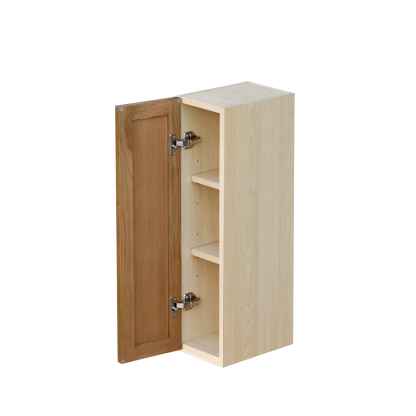 Natural Box Oak Slim - 9"W × 30"H Standard Wall Cabinet 1-Door 2-Adjustable Shelves