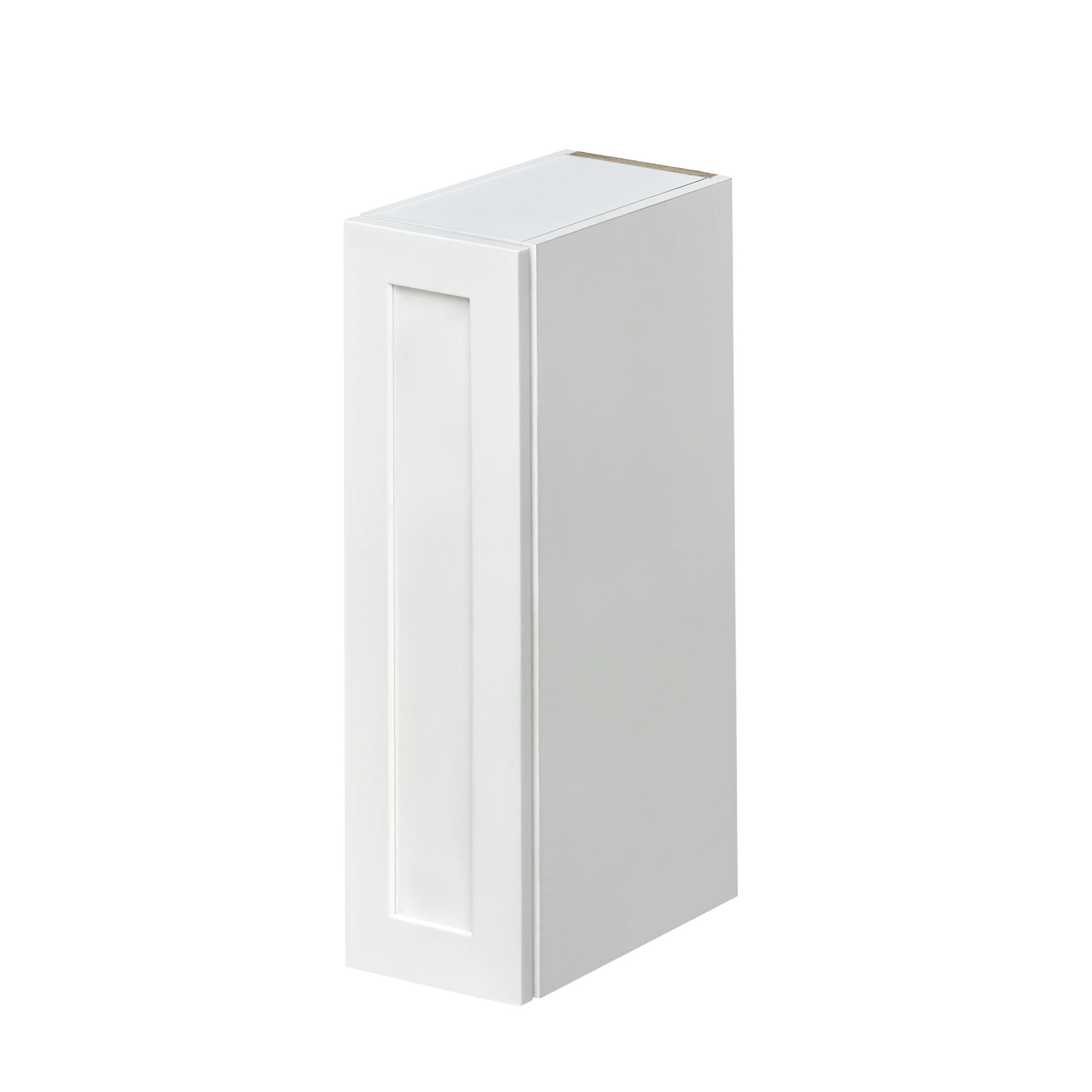 White Shaker - 9"W × 30"H Standard Wall Cabinet 1-Door 2-Adjustable Shelves