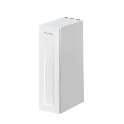 White Shaker - 9"W × 30"H Standard Wall Cabinet 1-Door 2-Adjustable Shelves