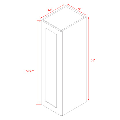Mallorca White Shaker - 9"W × 36"H Standard Wall Cabinet