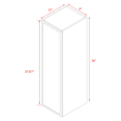 Shady Slim White Shaker - 9"W × 36"H Wall Cabinet
