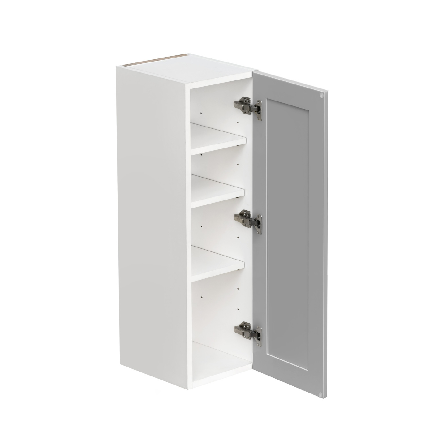 White Box Gray Shaker - 9"W × 36"H Standard Wall Cabinet 1-Door 3-Adjustable shelves