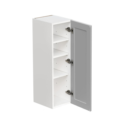 White Box Gray Shaker - 9"W × 36"H Standard Wall Cabinet 1-Door 3-Adjustable shelves