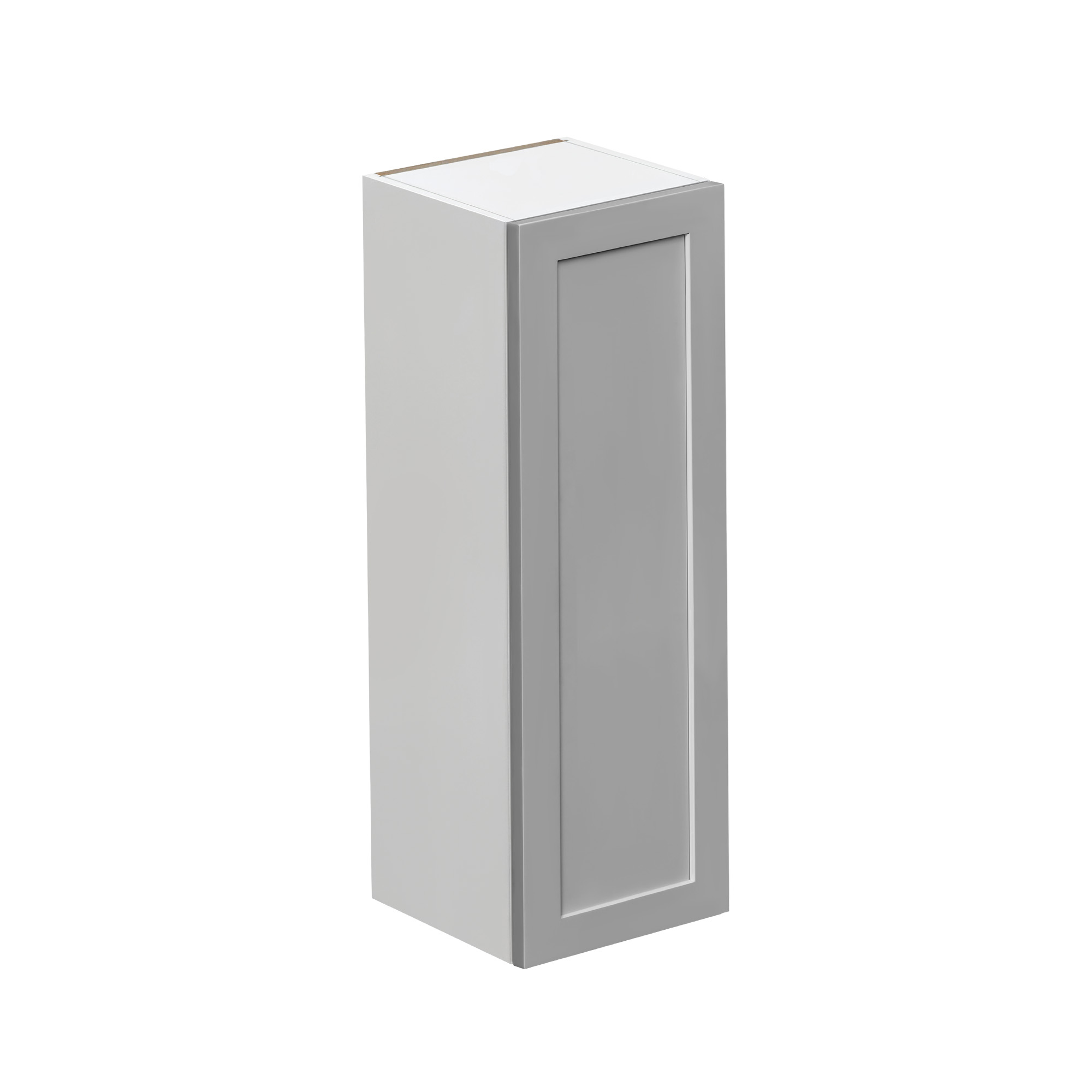 White Box Gray Shaker - 9"W × 36"H Standard Wall Cabinet 1-Door 3-Adjustable shelves