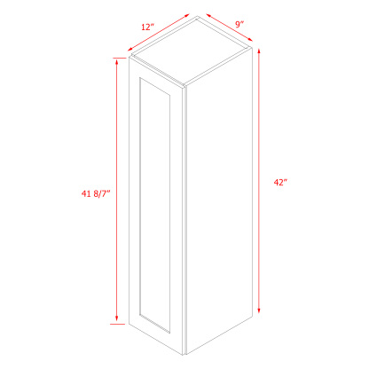 Mallroca Dolphin Gray Shaker - 09"W × 42"H Standard Wall Cabinet