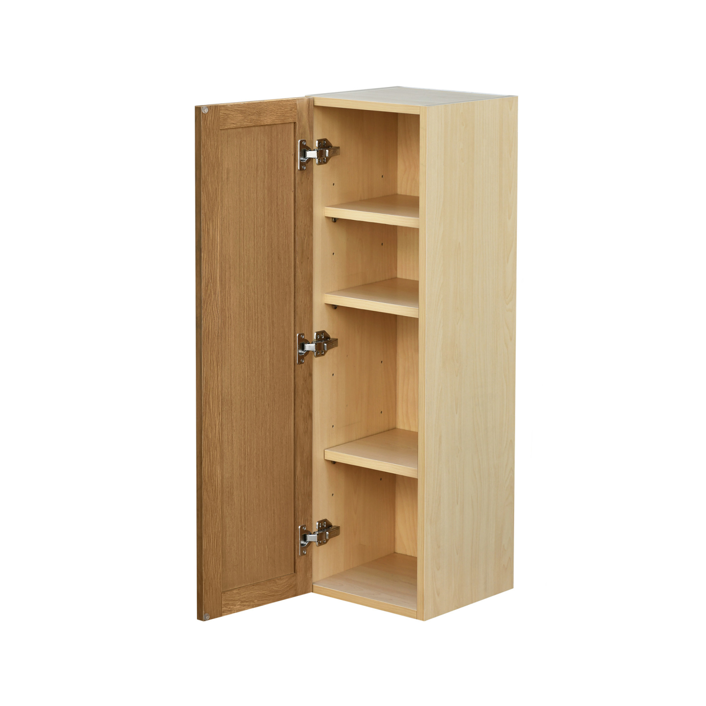 Shady Slim Oak Shaker - 09"W × 42"H Standard Wall Cabinet
