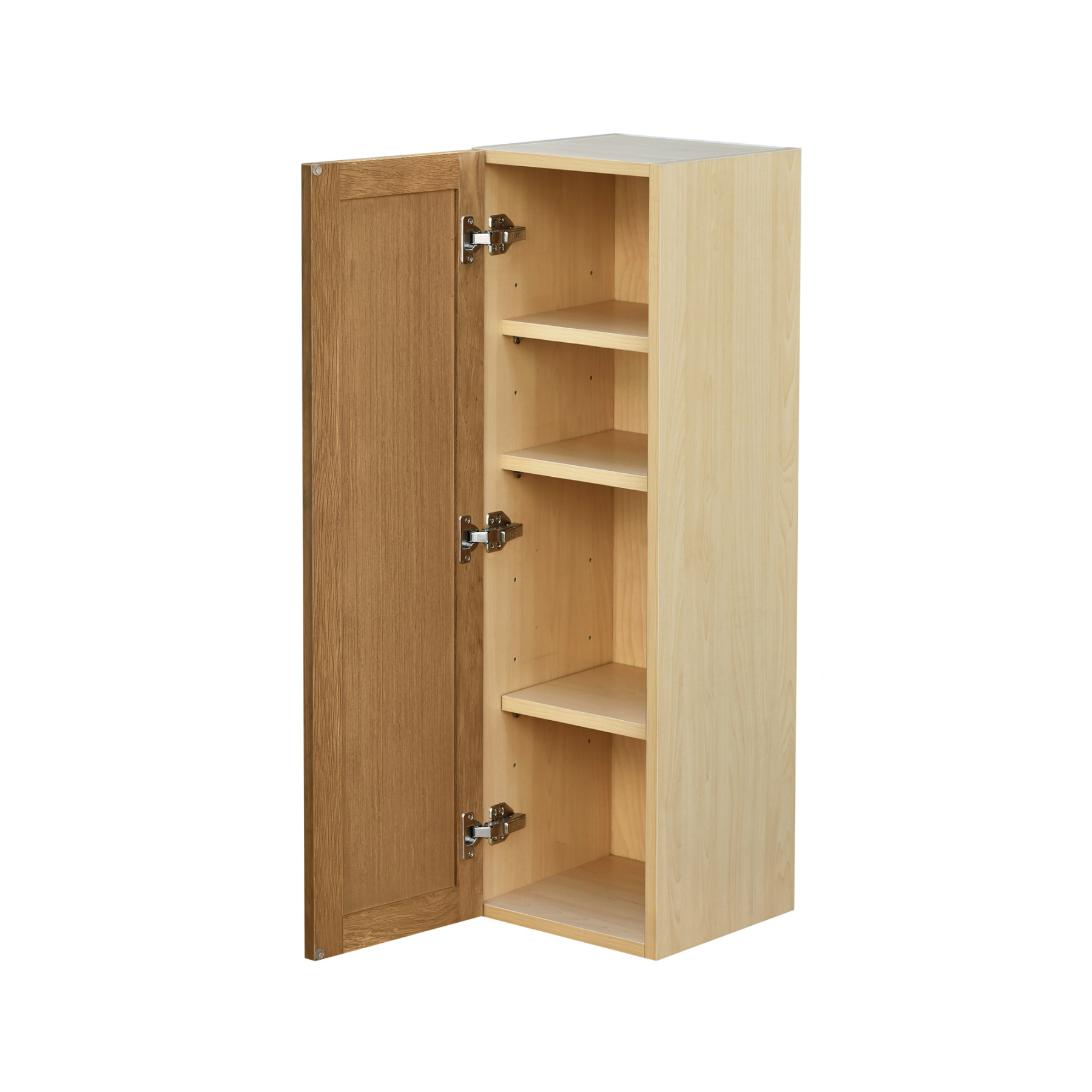 Shady Slim Oak Shaker - 09"W × 42"H Standard Wall Cabinet