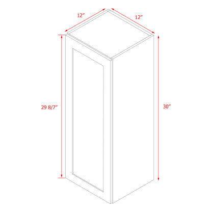 Mallorca Dolphin Gray Shaker - 12"W × 30"H Wall Cabinet