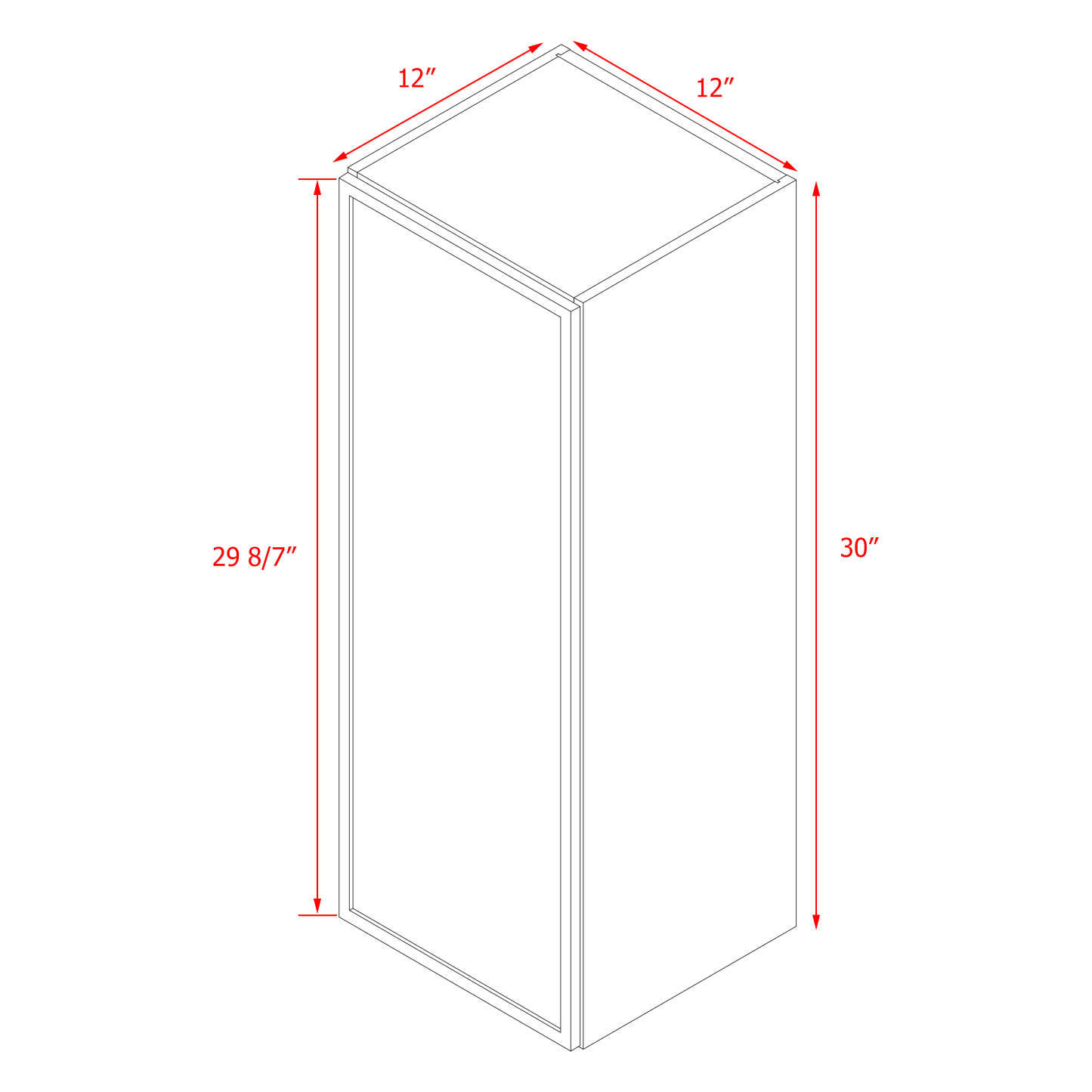 Shady Slim Gray Shaker - 12"W × 30"H Wall Cabinet