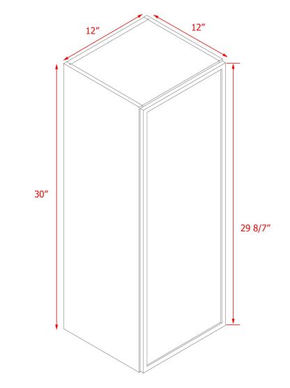 Natural Box Oak Slim - 12"W × 30"H Standard Wall Cabinet 1-Door 2-Adjustable Shelves