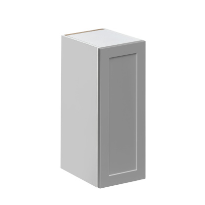 White Box Gray Shaker - 12"W × 30"H Standard Wall Cabinet 1-Door 2-Adjustable Shelves
