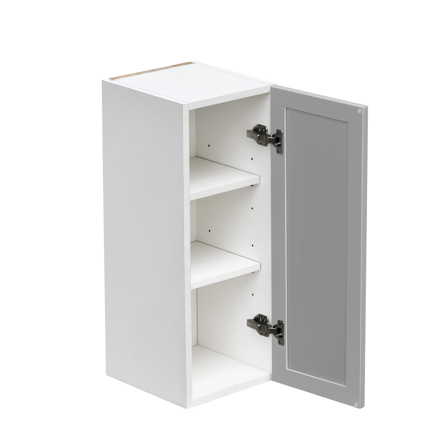 White Box Gray Slim - 12"W × 30"H Standard Wall Cabinet 1-Door 2-Adjustable Shelves
