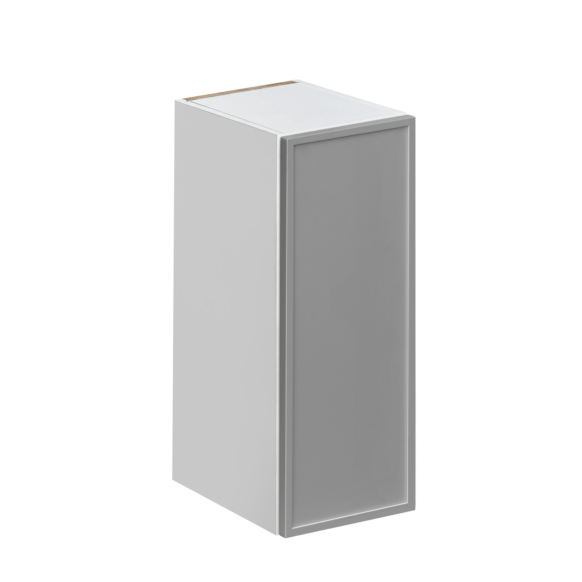 White Box Gray Slim - 12"W × 30"H Standard Wall Cabinet 1-Door 2-Adjustable Shelves