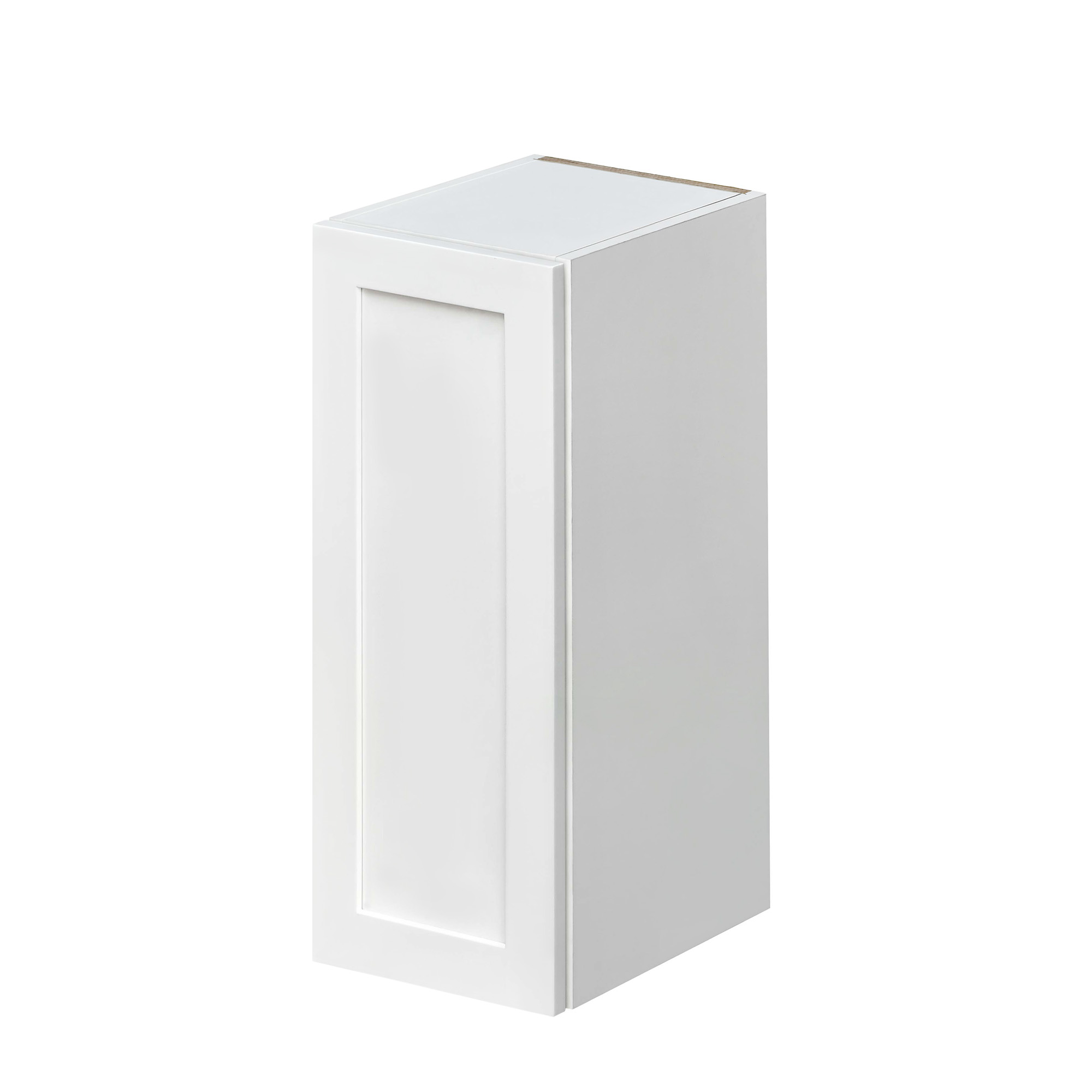 White Shaker - 12"W × 30"H Standard Wall Cabinet 1-Door 2-Adjustable Shelves