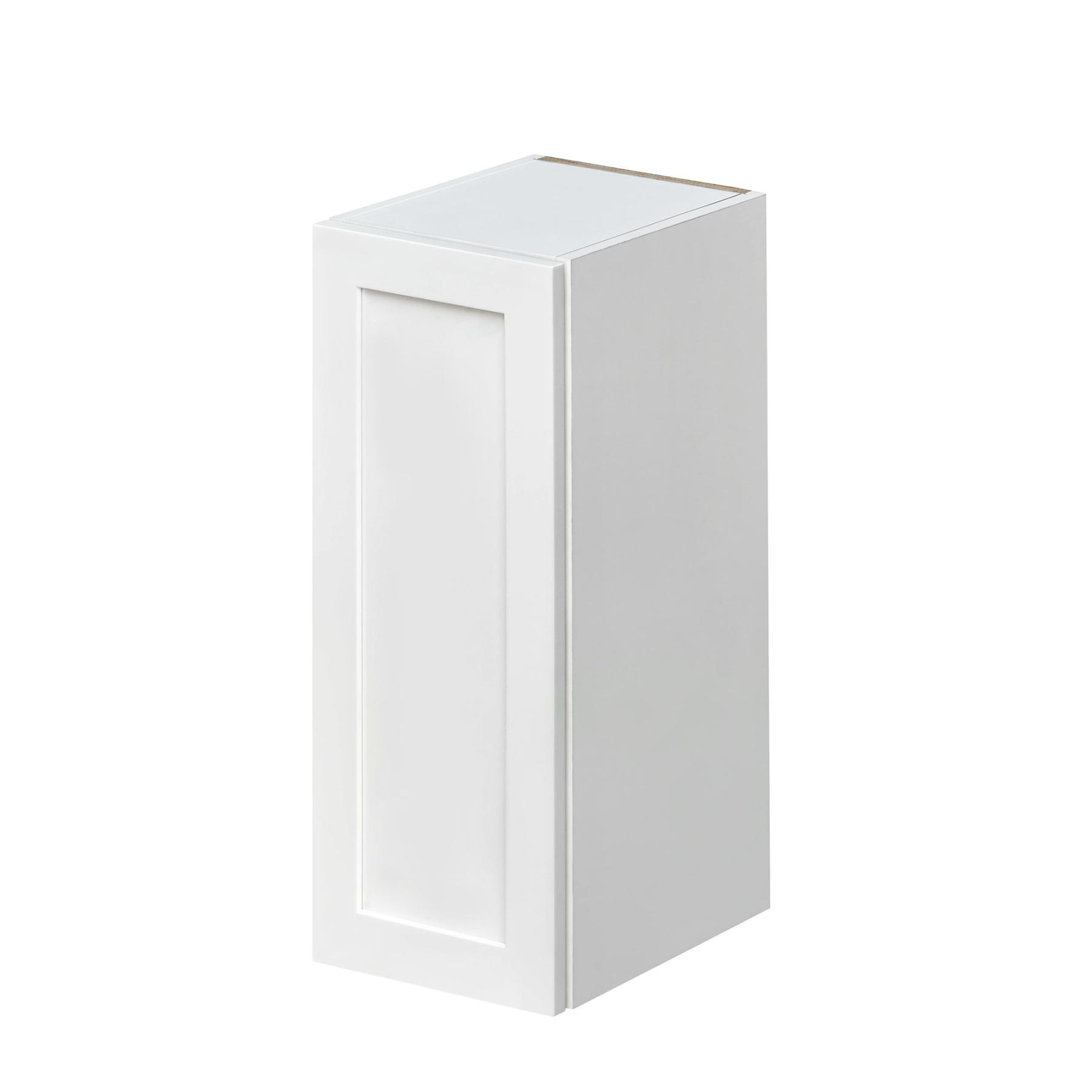 White Shaker - 12"W × 30"H Standard Wall Cabinet 1-Door 2-Adjustable Shelves