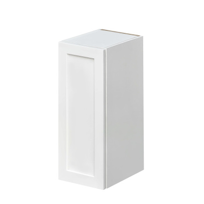 White Shaker - 12"W × 30"H Standard Wall Cabinet 1-Door 2-Adjustable Shelves