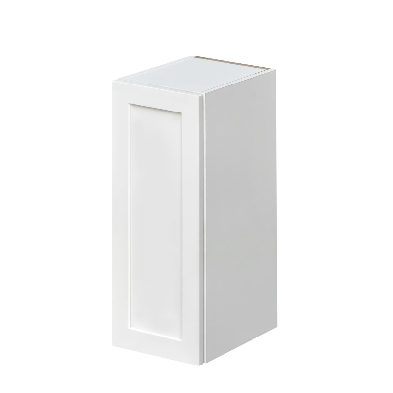 White Shaker - 12"W × 30"H Standard Wall Cabinet 1-Door 2-Adjustable Shelves