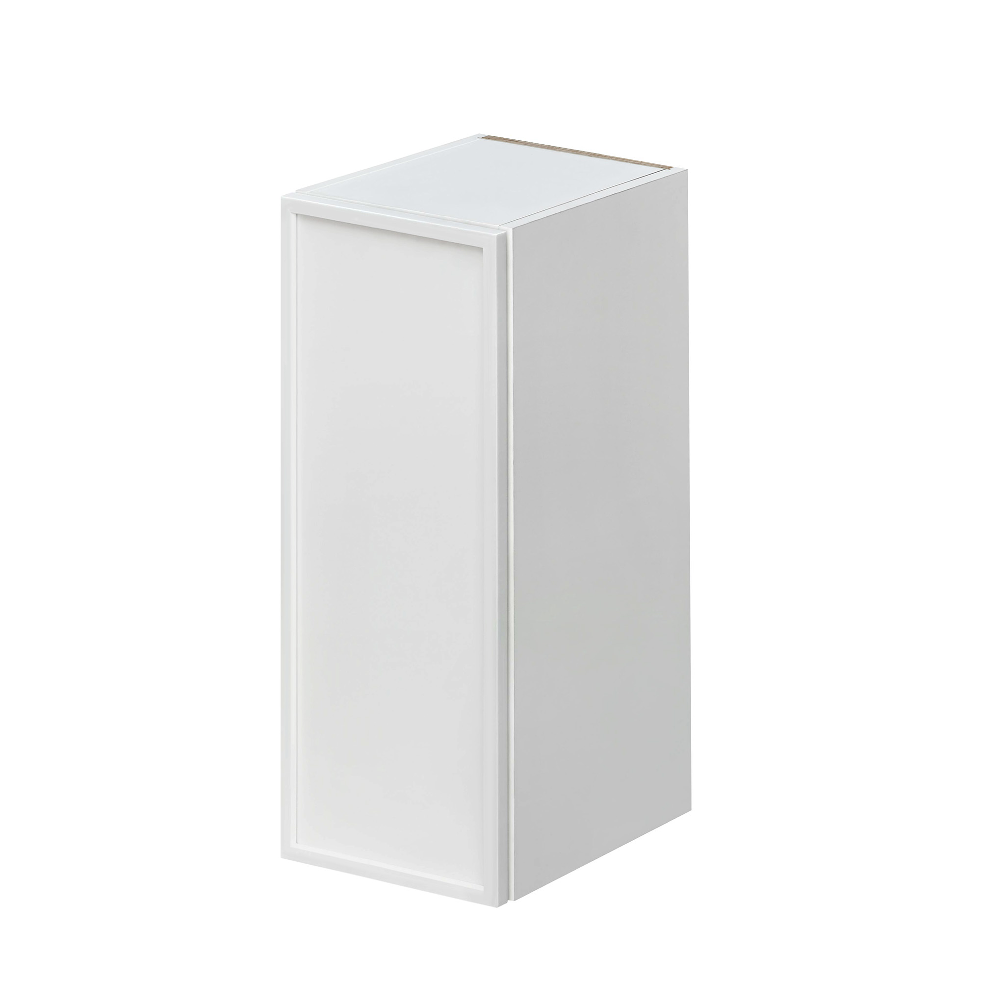 Slim White Shaker - 12"W × 30"H Standard Wall Cabinet 1-Door 2-Adjustable Shelves