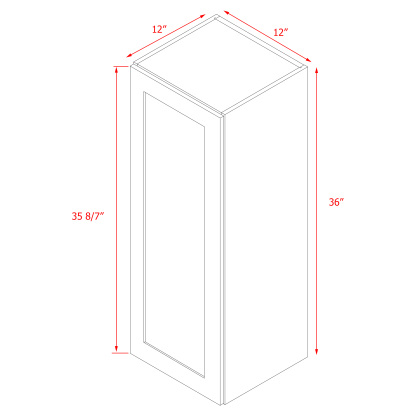 Mallorca White Shaker - 12"W × 36"H Standard Wall Cabinet