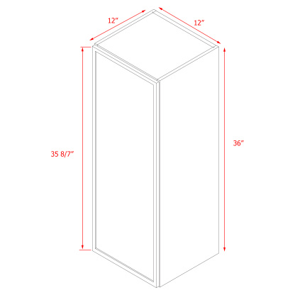 Shady Slim Gray Shaker - 12"W × 36"H Wall Cabinet