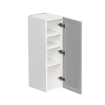 White Box Gray Slim - 12"W × 36"H Standard Wall Cabinet 1-Door 3-Adjustable shelves