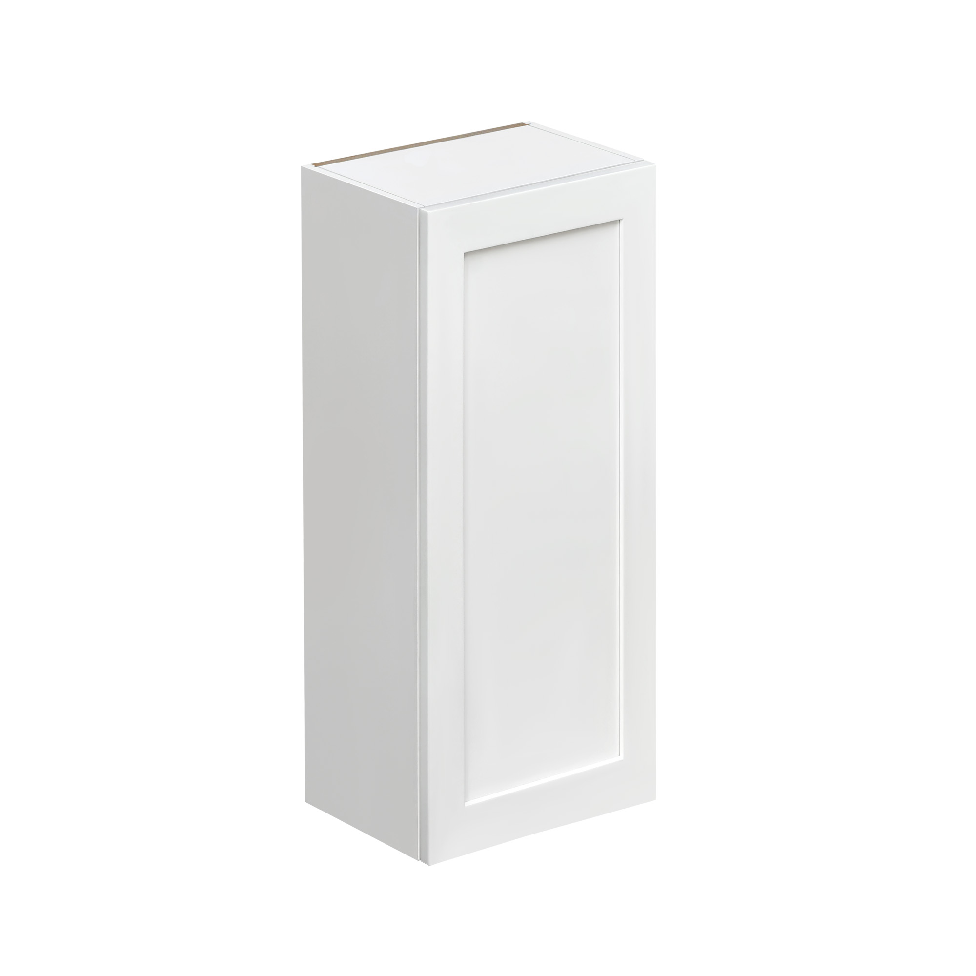 White Shaker - 12"W × 36"H Standard Wall Cabinet 1-Door 3-Adjustable shelves
