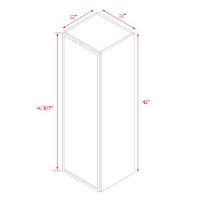 Shady Slim White Shaker - 12"W × 42"H Standard Wall Cabinet