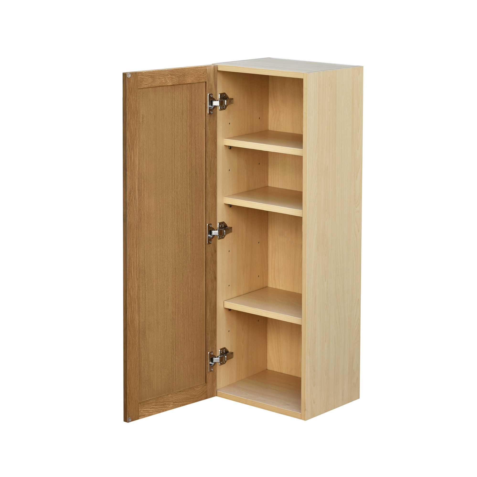 Shady Slim Oak Shaker - 12"W × 42"H Standard Wall Cabinet