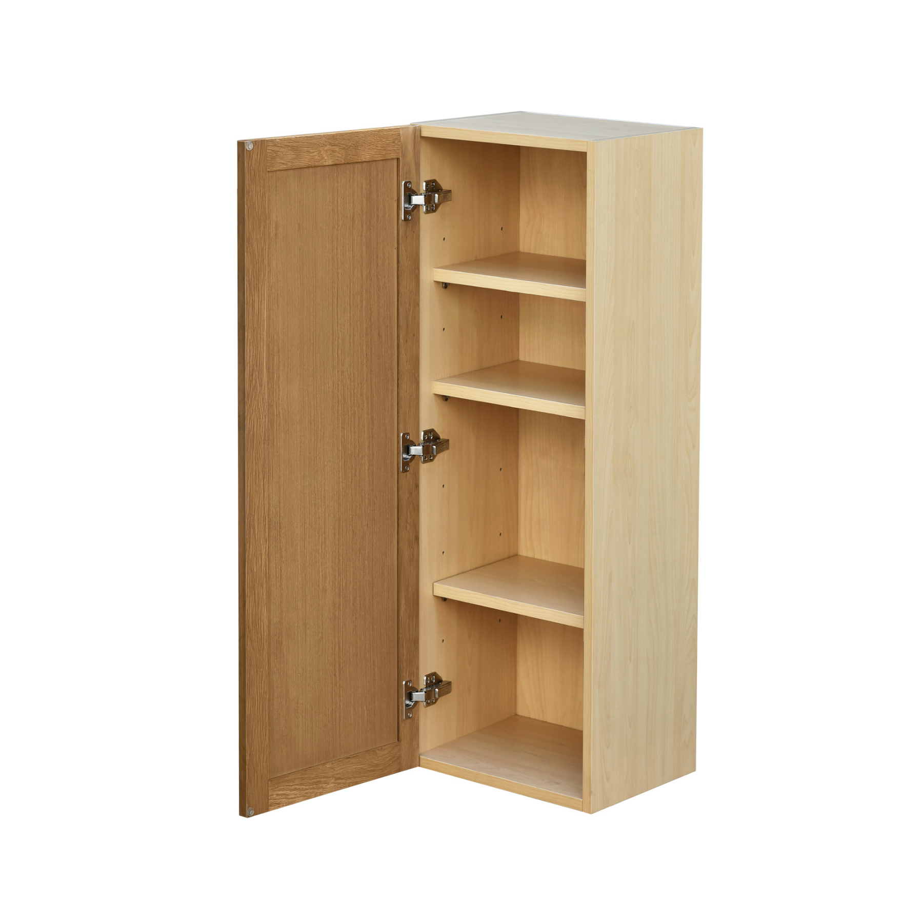 Shady Slim Oak Shaker - 12"W × 42"H Standard Wall Cabinet