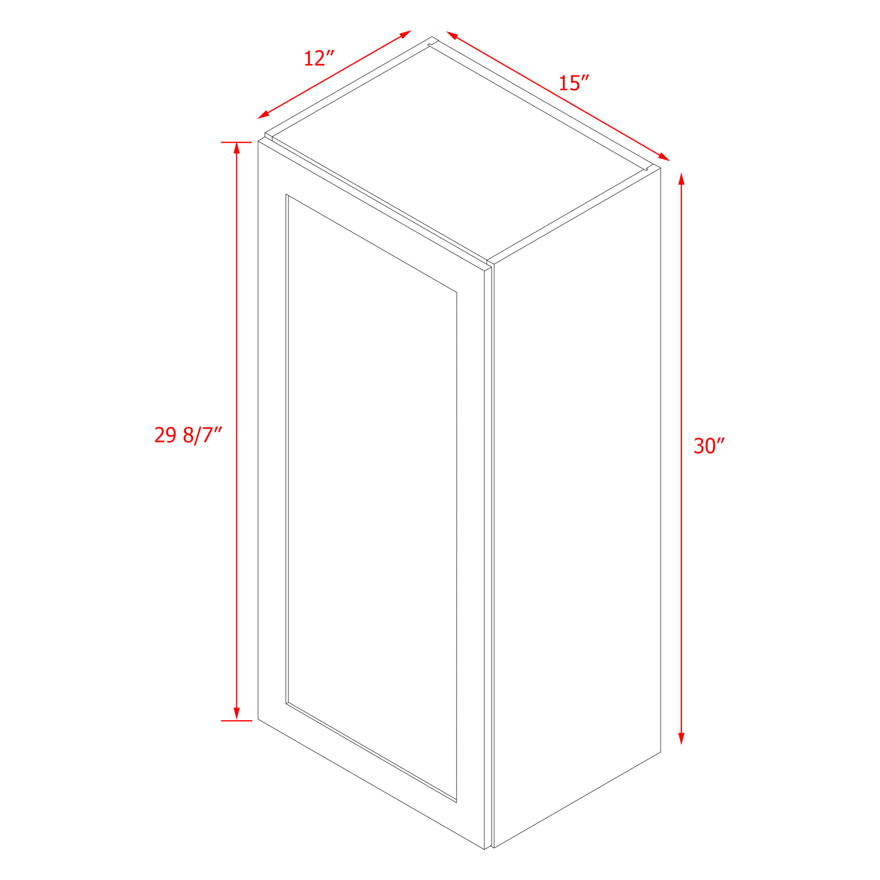 Mallorca White Shaker - 15"W × 30"H Standard Wall Cabinet