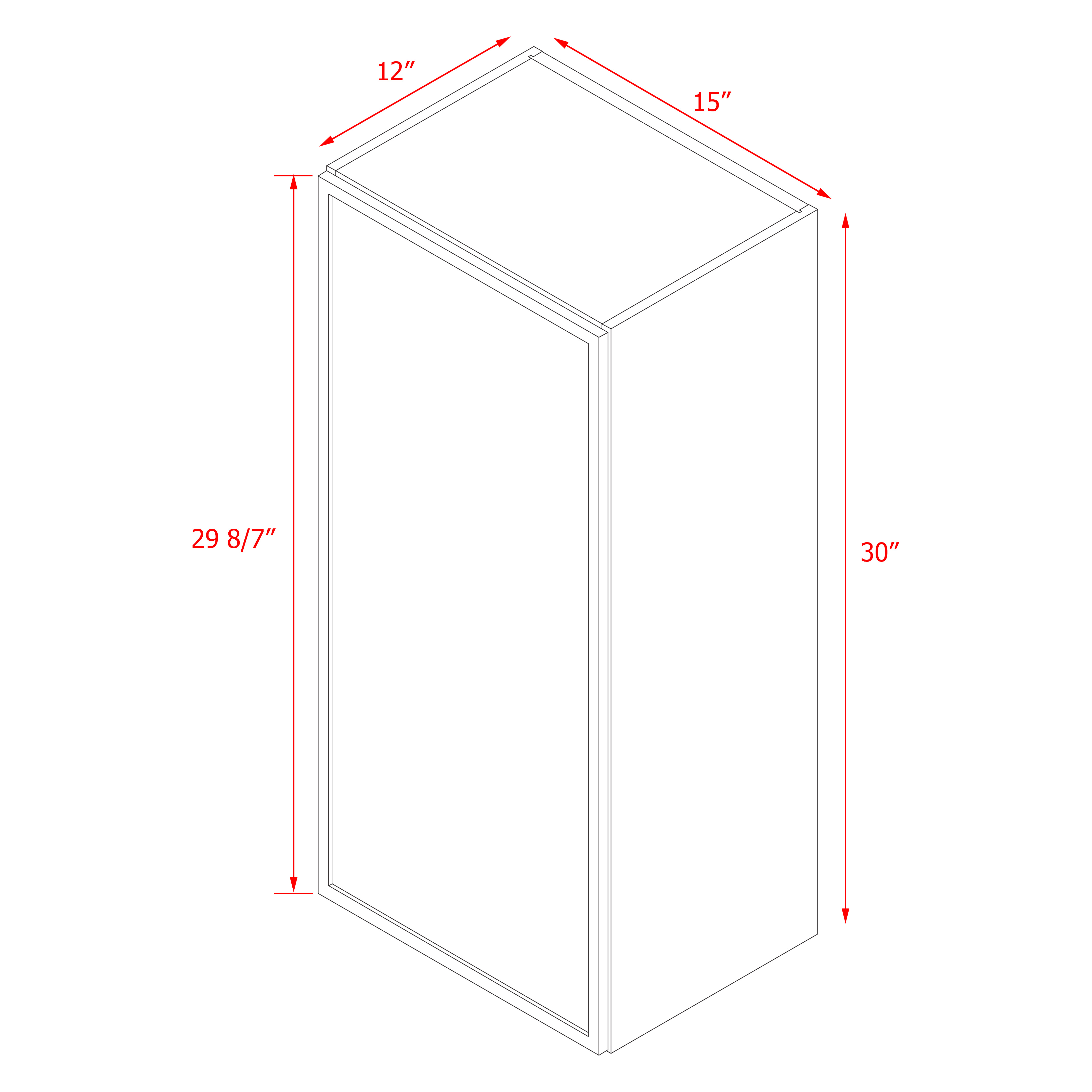 Shady Slim White Shaker - 15"W × 30"H Wall Cabinet