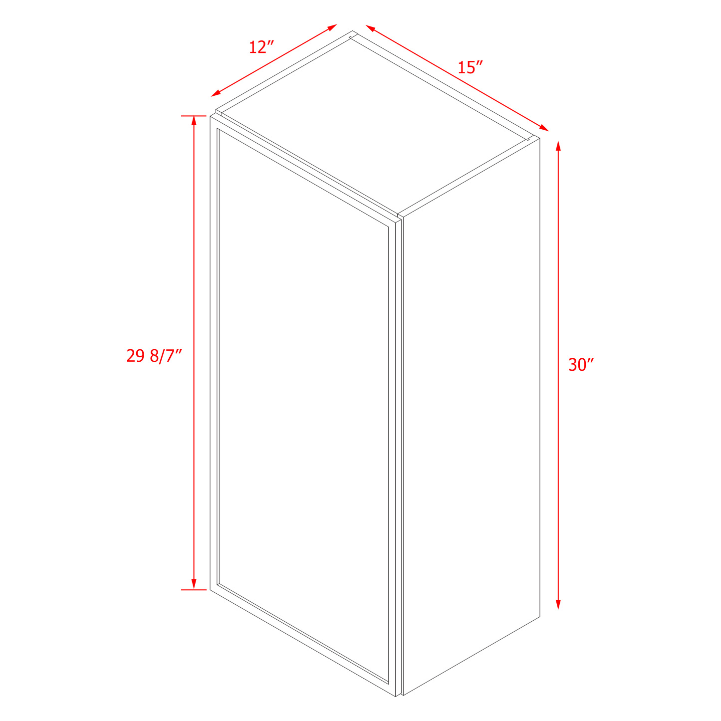 Shady Slim White Shaker - 15"W × 30"H Wall Cabinet