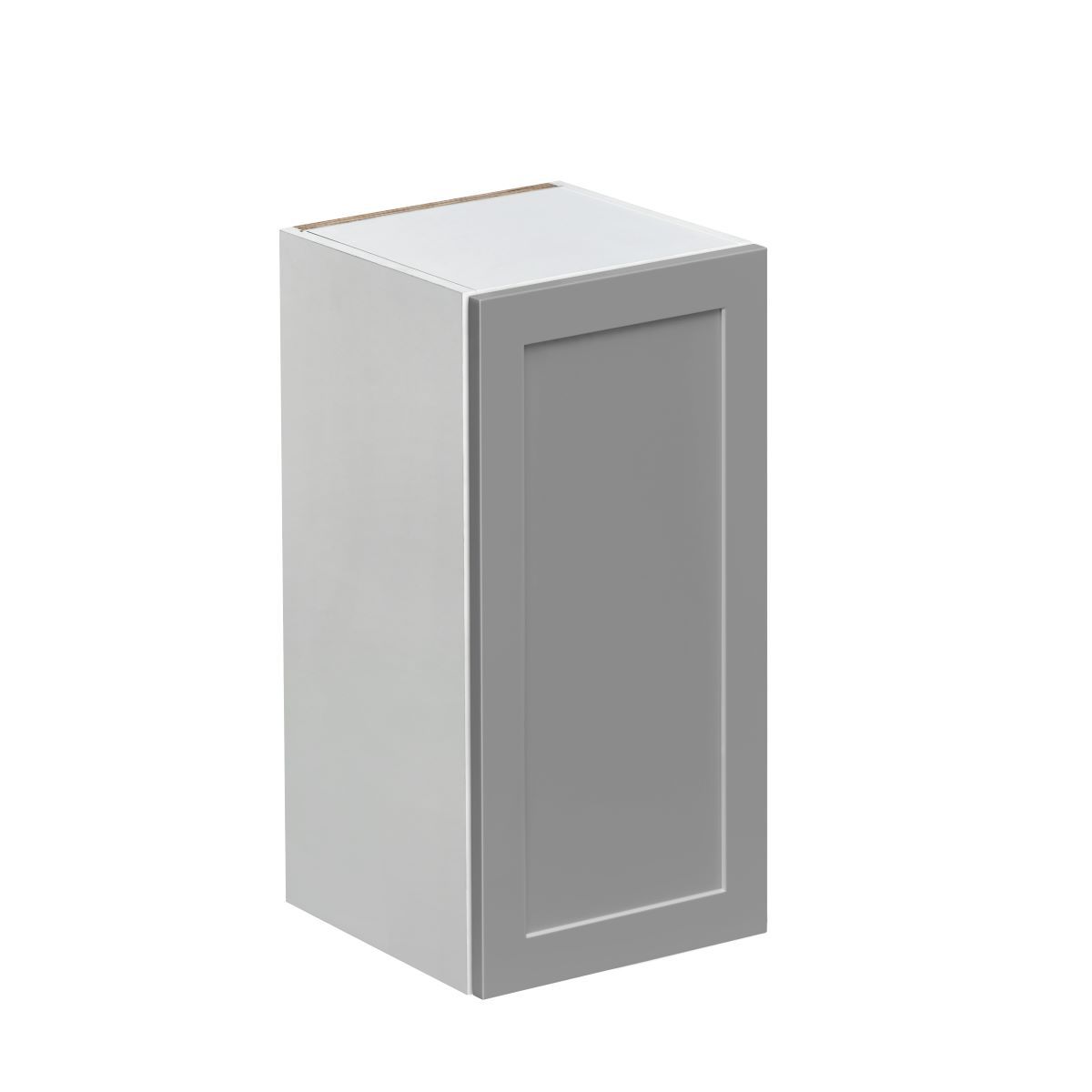 White Box Gray Shaker - 15"W × 30"H Standard Wall Cabinet 1-Door 2-Adjustable Shelves