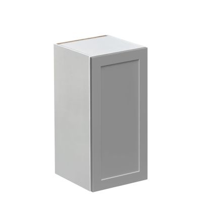 White Box Gray Shaker - 15"W × 30"H Standard Wall Cabinet 1-Door 2-Adjustable Shelves
