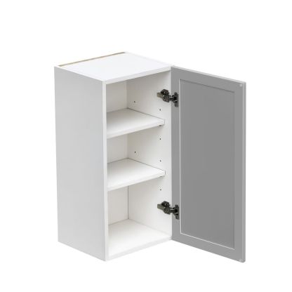 White Box Gray Slim - 15"W × 30"H Standard Wall Cabinet 1-Door 2-Adjustable Shelves