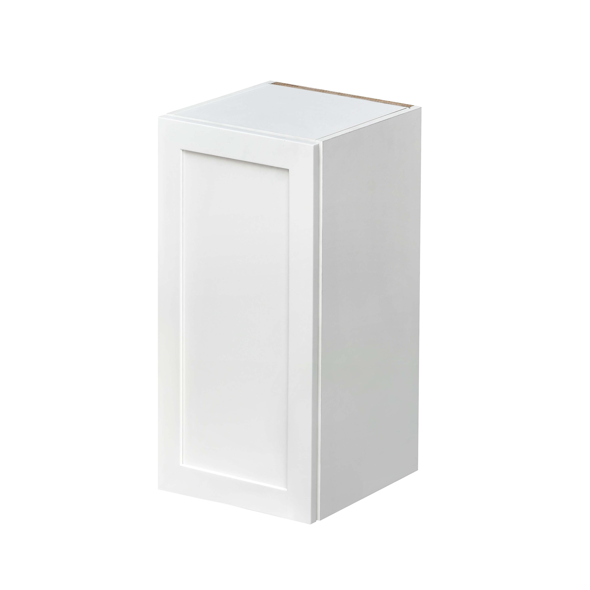 White Shaker - 15"W × 30"H Standard Wall Cabinet 1-Door 2-Adjustable Shelves