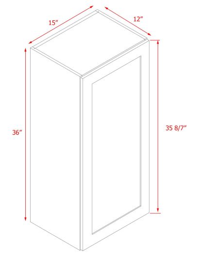 White Shaker Base Cabinet 1-Door 3-Adjustable shelves