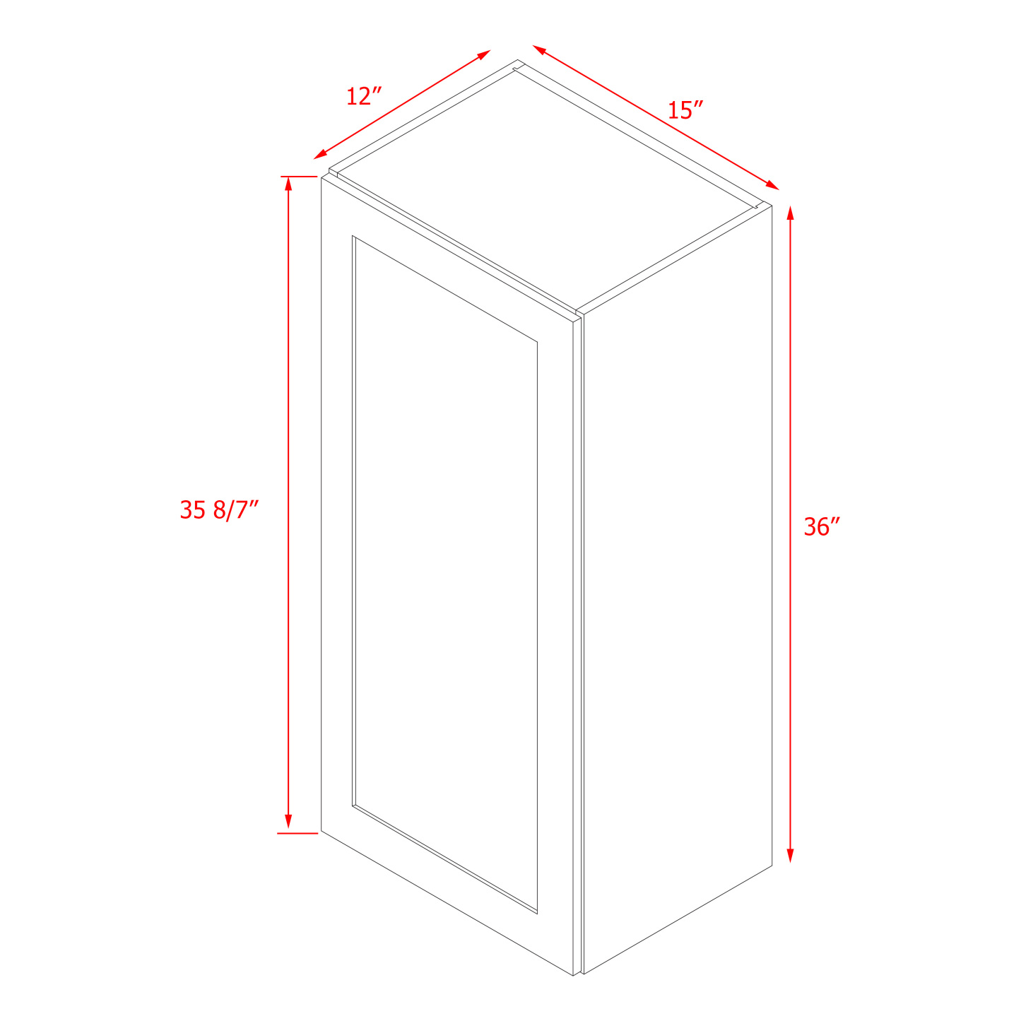 Mallorca Dolphin Gray Shaker - 15"W × 36"H Wall Cabinet