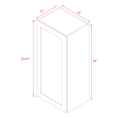 Mallorca Dolphin Gray Shaker - 15"W × 36"H Wall Cabinet