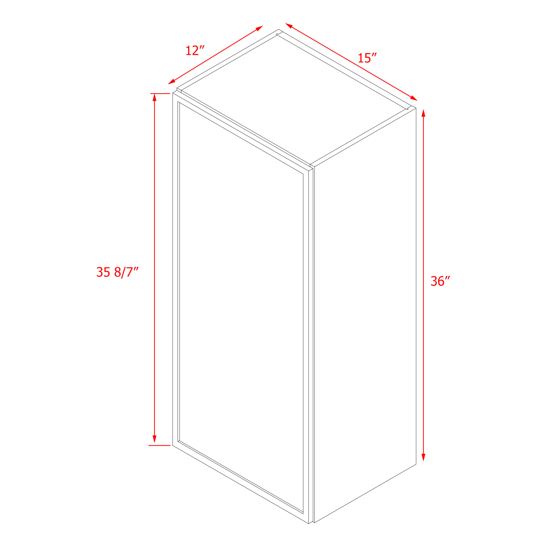 Shady Slim White Shaker - 15"W × 36"H Wall Cabinet