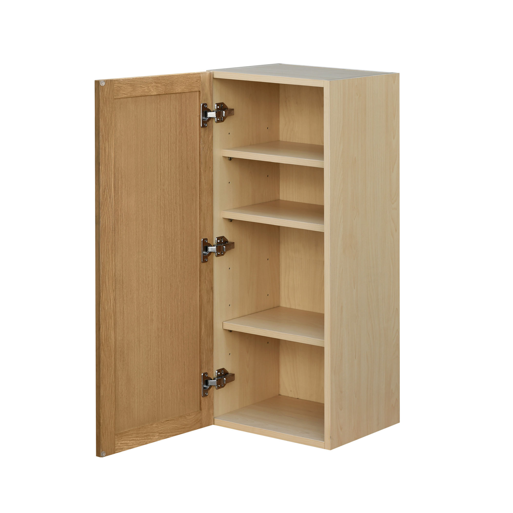Shady Slim Oak Shaker - 15"W × 36"H Wall Cabinet