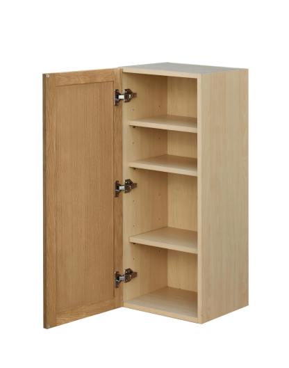 Natual Box Oak Slim - 15"W × 36"H Standard Wall Cabinet 1-Door 3-Adjustable shelves