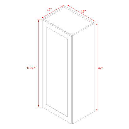 Mallroca Dolphin Gray Shaker - 15"W × 42"H Standard Wall Cabinet