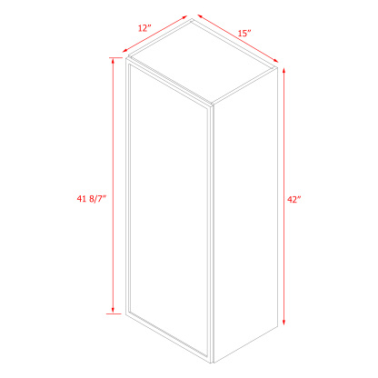 Shady Slim White Shaker - 15"W × 42"H Standard Wall Cabinet