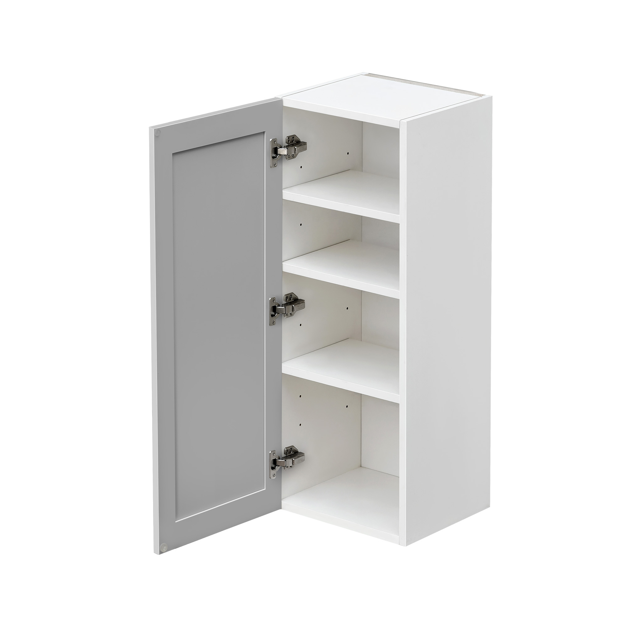 Mallroca Dolphin Gray Shaker - 15"W × 42"H Standard Wall Cabinet