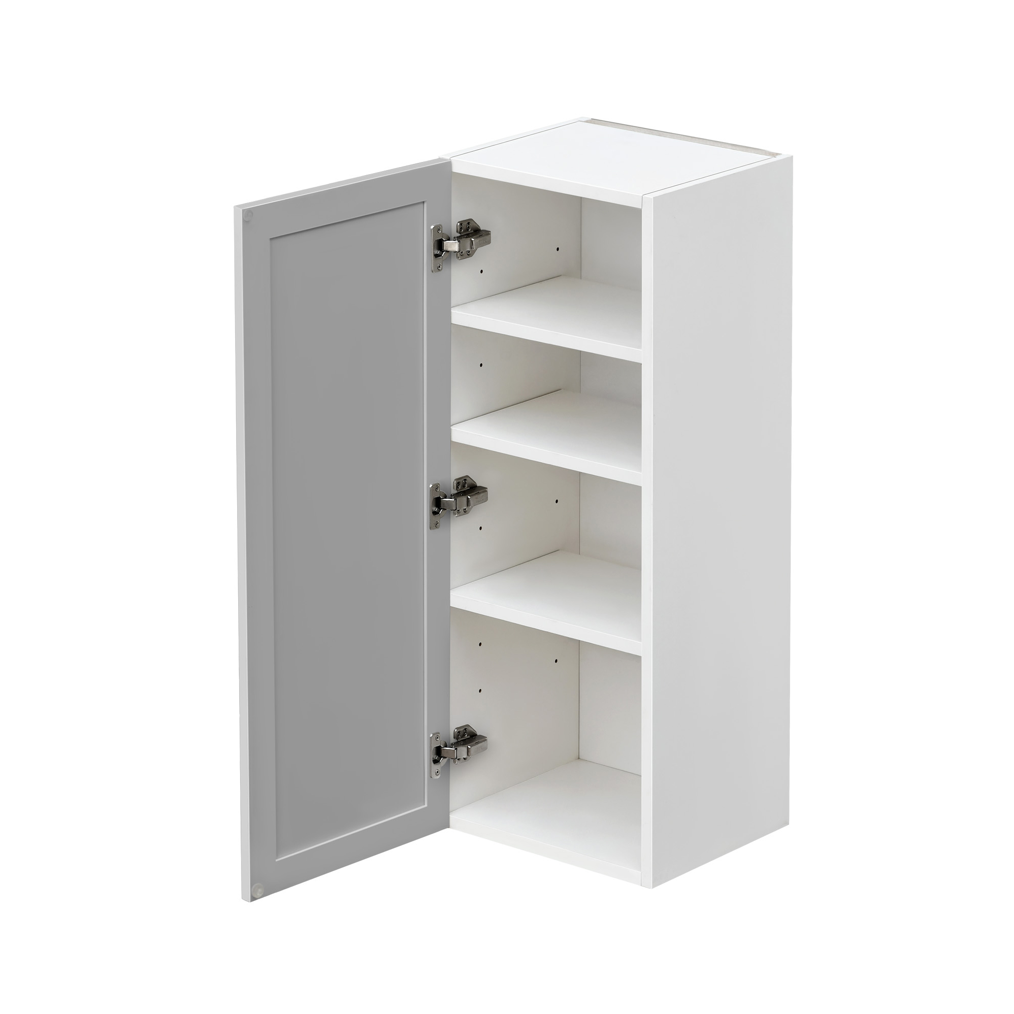 Shady Gray Slim Shaker - 15"W × 42"H Standard Wall Cabinet