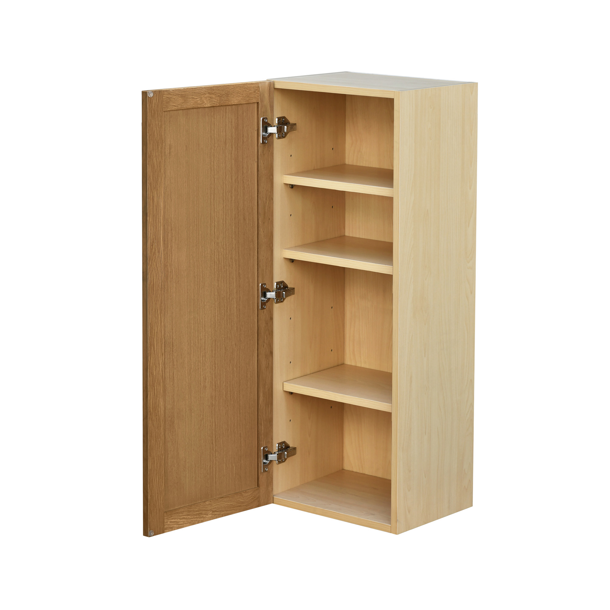 Shady Slim Oak Shaker - 15"W × 42"H Standard Wall Cabinet
